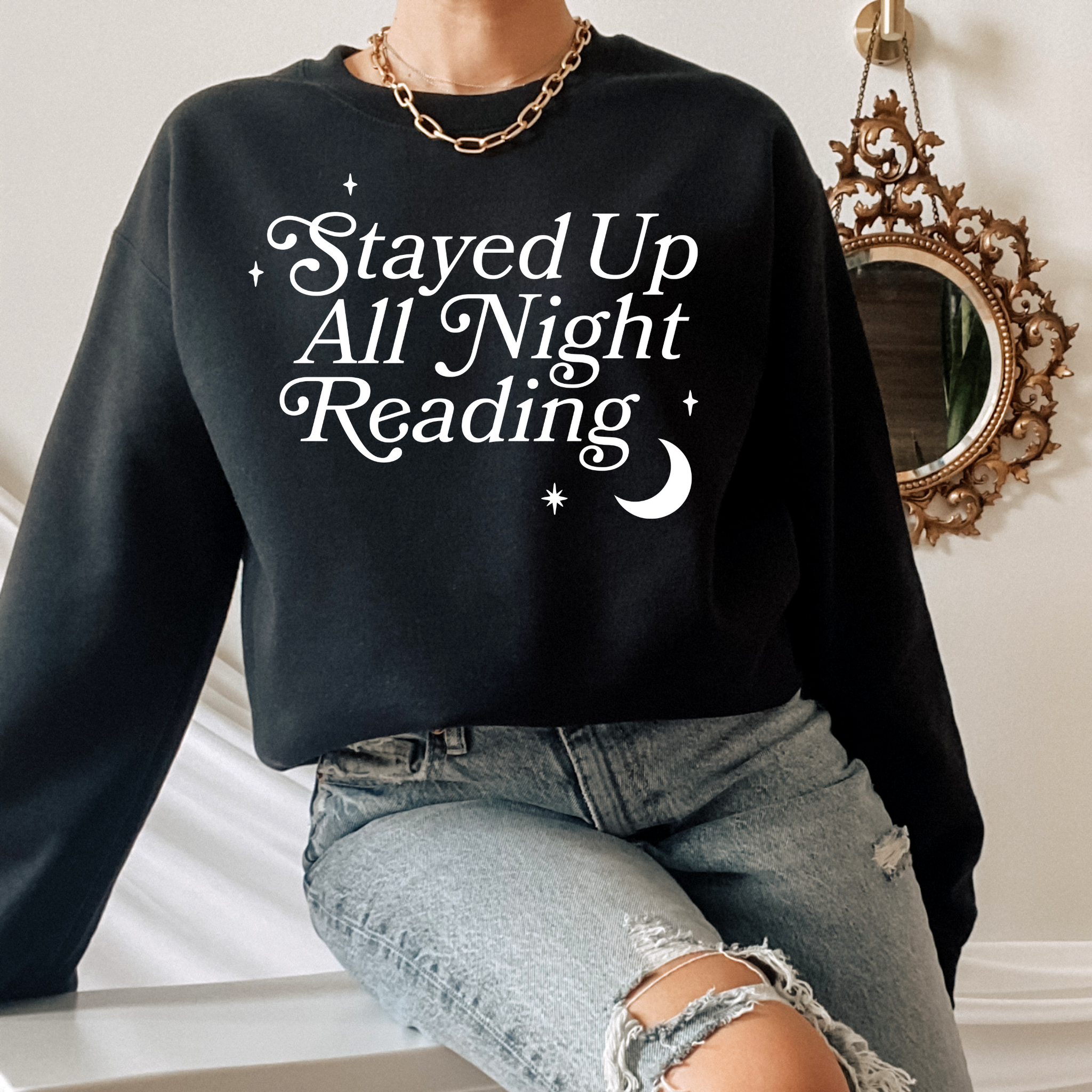 ALL NIGHT READING Bookish Crewneck Sweatshirt