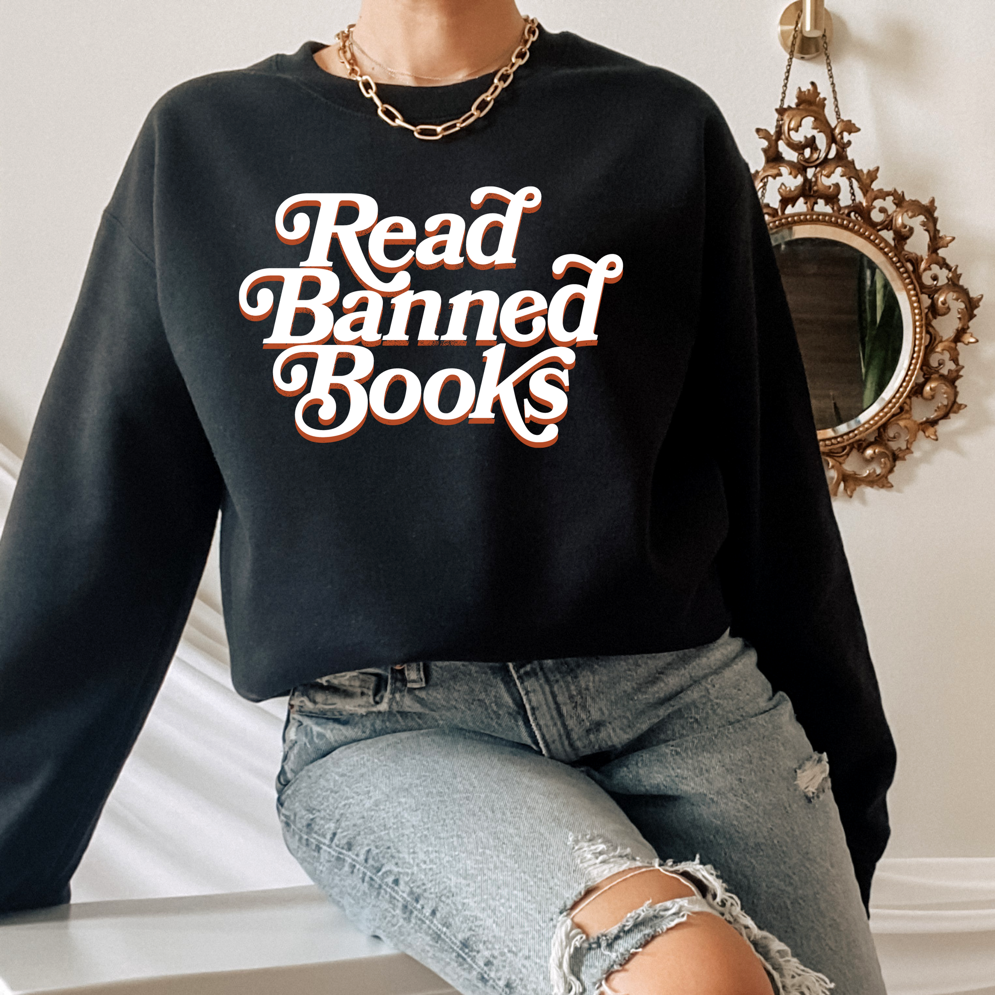 READ BANNED BOOKS Bookish Crewneck Sweatshirt