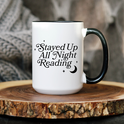 ALL NIGHT READING Bookish 15 oz Ceramic Mug